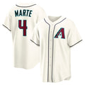 Boles  Arizona Diamondbacks #4 Ketel Marte Cream  Home Replica Jersey