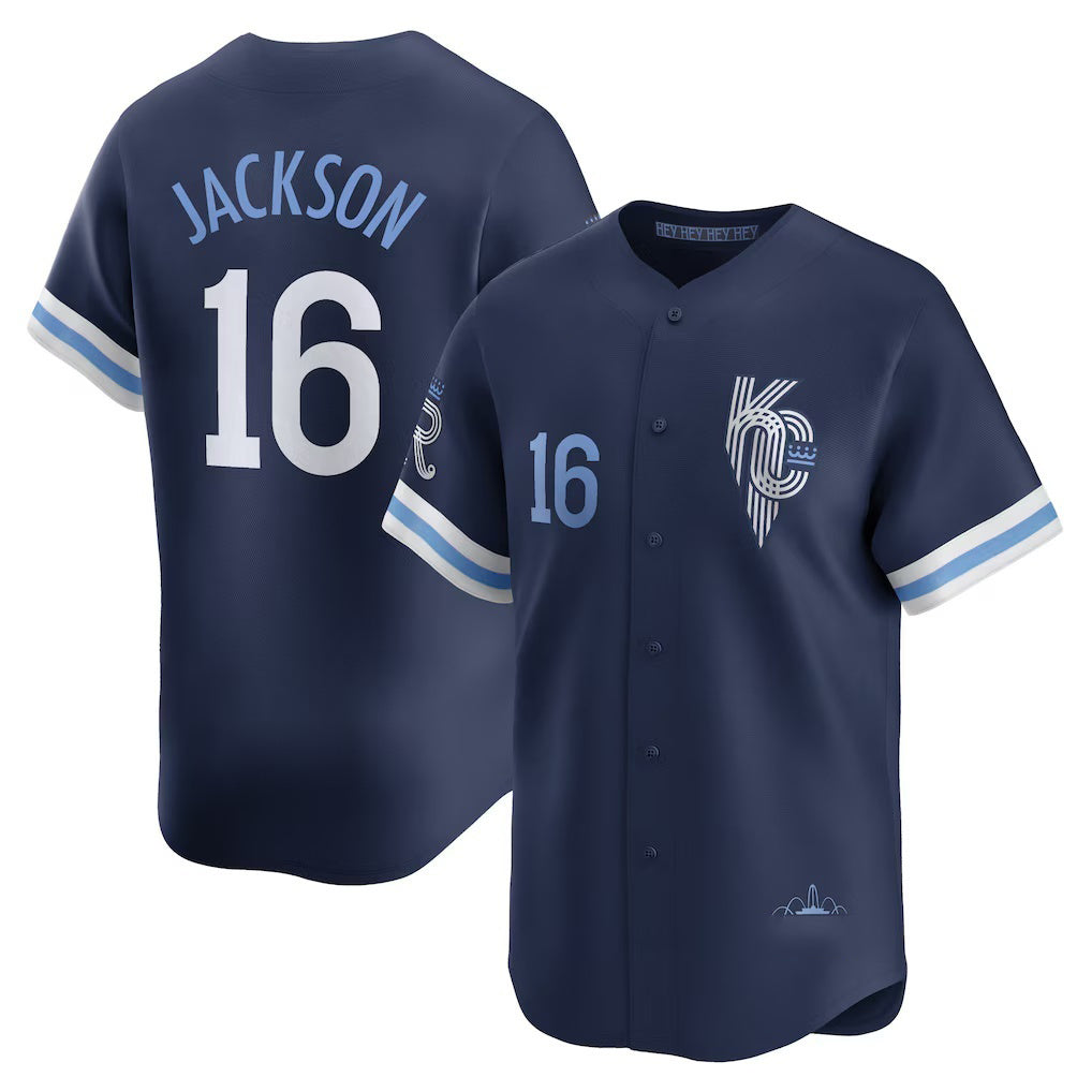 Boles  Kansas City Royals #16 Bo Jackson Navy  City Connect Retired Player Jersey