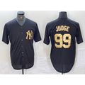 Boles  New York Yankees #99 Aaron Judge Black Gold  Cool Base Stitched Jersey
