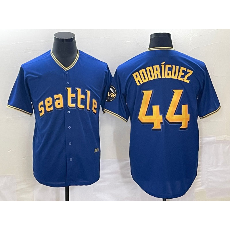Boles Seattle Mariners #44 Julio Rodriguez Blue  2023 City Connect Cool Base Stitched Jersey