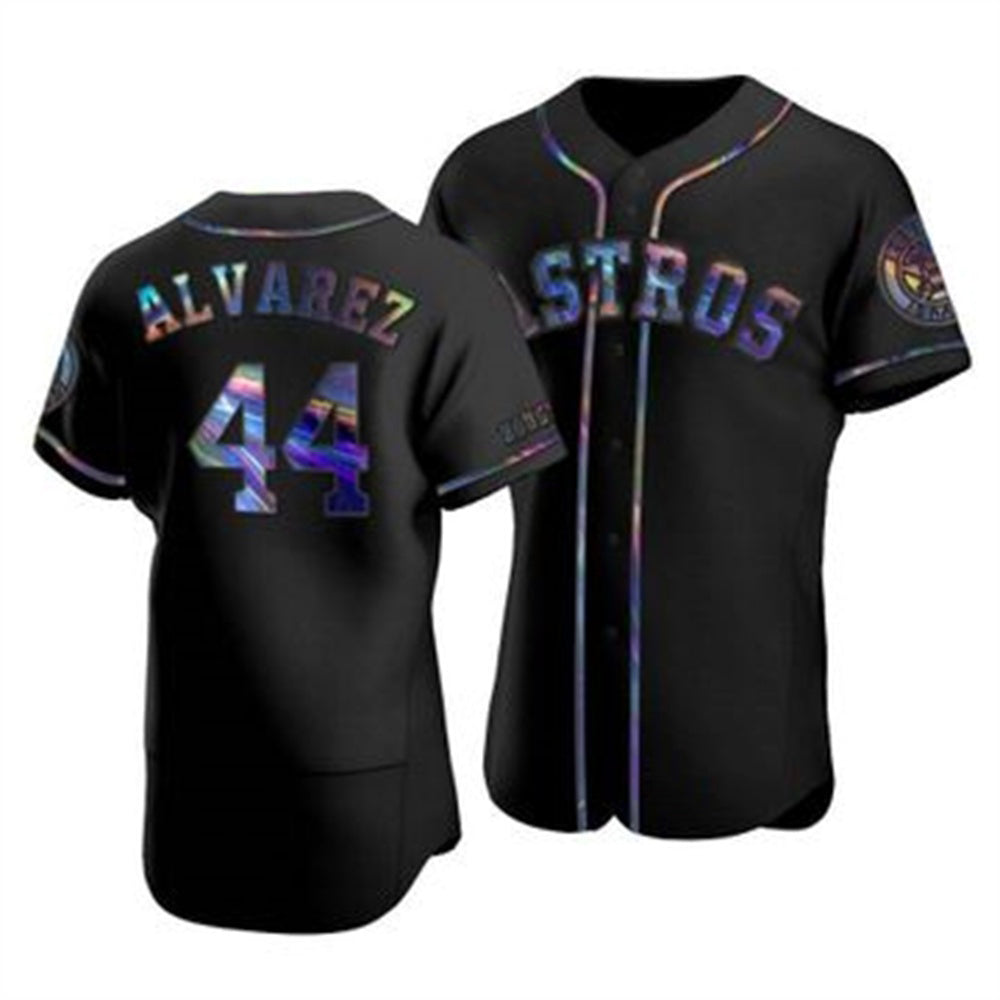 Boles Houston Astros #44 Yordan Alvarez Iridescent Holographic Collection Jersey - Black