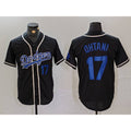 Boles Los Angeles Dodgers #17 Shohei Ohtani Number Black  Cool Base With Patch Stitched Jerseys