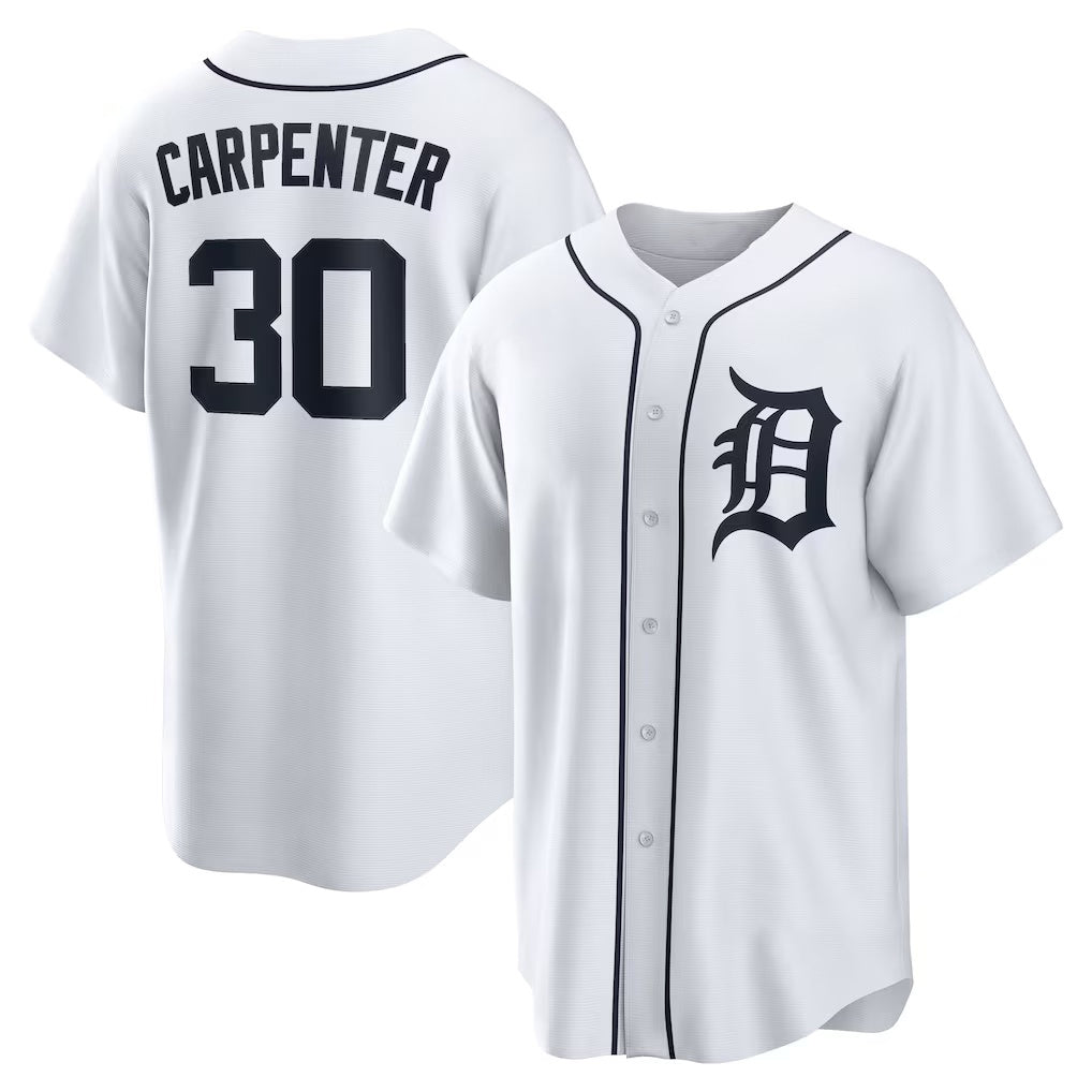 Boles Detroit Tigers #30 Kerry Carpenter White  Home Replica Jersey