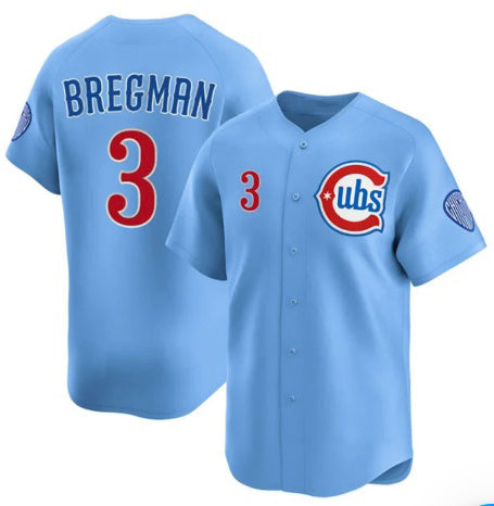 Boles  Chicago Cubs #3 Alex Bregman Blue  2nd Alternate Limited Stitched Jersey