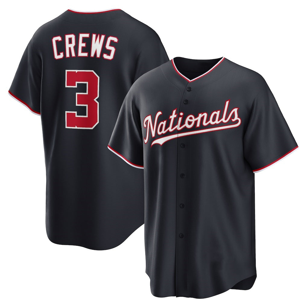 Boles  Washington Nationals #3 Dylan Crews Navy  Alternate Replica Jersey