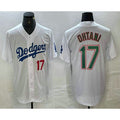 Boles Los Angeles Dodgers #17 Shohei Ohtani Number White Green  Stitched Cool Base Jersey 2