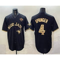Boles  Toronto Blue Jays #4 George Springer Black Gold  2025 American League Champions Limited Stitched Jersey