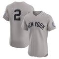 Boles  New York Yankees #2 Derek Jeter Gray  Road 2020 Hall of Fame Induction Patch Elite Player Jersey