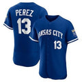 Boles  Kansas City Royals #13 Salvador Perez Blue  Flex Base Stitched Jersey