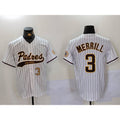 Boles  San Diego Padres #3 Jackson Merrill White  2023 Cool Base Stitched Jerseys