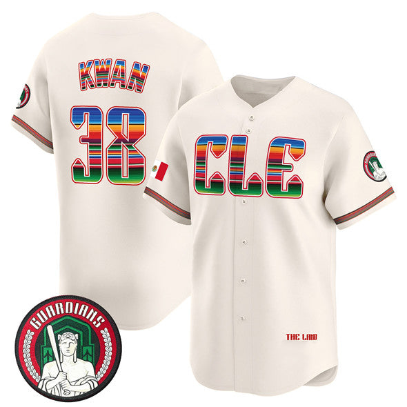 Boles  Cleveland Guardians #38 Steven Kwan Cream  Mexico Vapor Premier Limited Stitched Jersey
