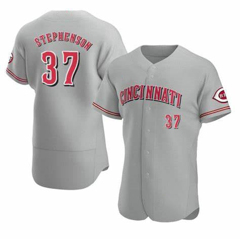 Boles Cincinnati Reds #37 Tyler Stephenson Grey  Stitched Flex Base Jersey