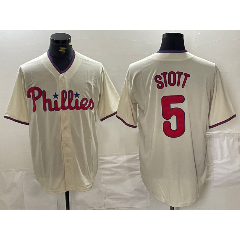 Boles  Philadelphia Phillies #5 Bryson Stott Cream  Cool Base Jersey