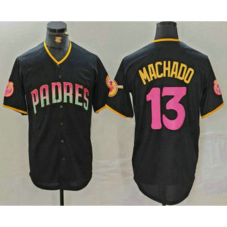 Boles  San Diego Padres #13 Manny Machado Black  20th Anniversary Cool Base Stitched Jersey