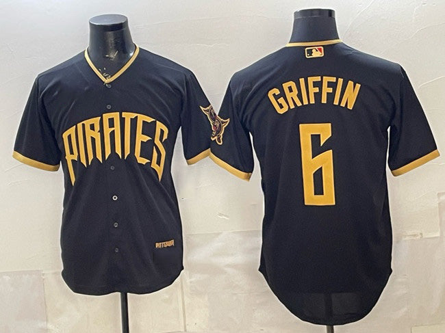 Boles  Pittsburgh Pirates #6 Konnor Griffin Black  2026 City Connect Stadium Stitched Jersey
