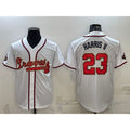 Boles Atlanta Braves #23 Michael Harris II White Gold  World Series Champions Program Cool Base Stitched Jersey