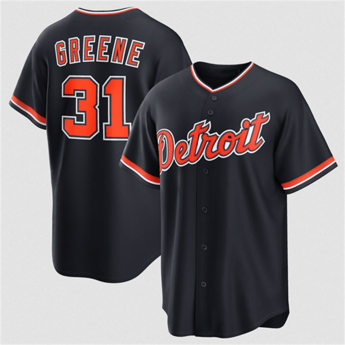 Boles Detroit Tigers #31 Riley Greene Navy  Alternate Stitched Jersey