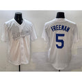 Boles Los Angeles Dodgers #5 Freddie Freeman White  Fashion Cool Base Stitched Jersey