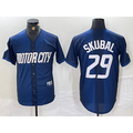 Boles Detroit Tigers #29 Tarik Skubal 2024 Navy  City Connect Cool Base Limited Stitched Jersey
