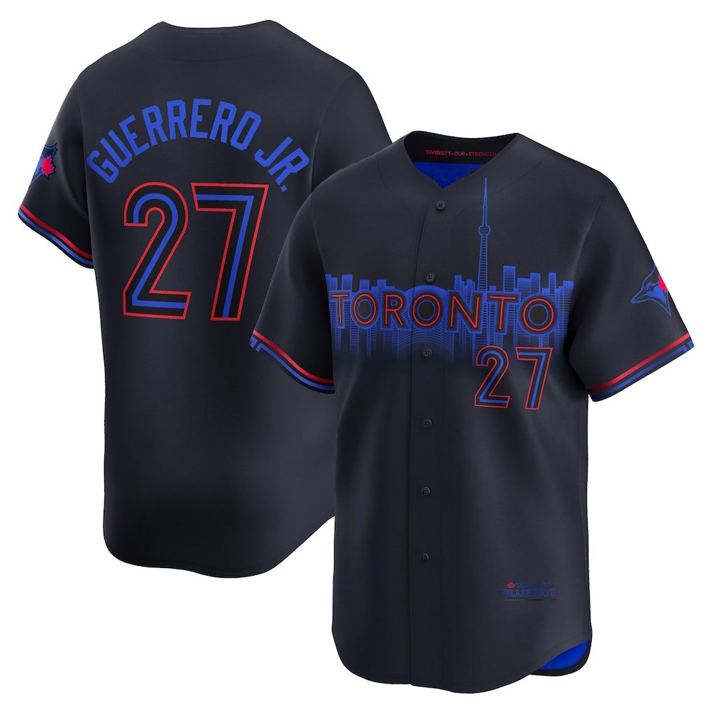 Boles  Toronto Blue Jays #27 Vladimir Guerrero Jr. Black  2024 City Connect Limited Player Jersey