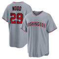 Boles  Washington Nationals #29 James Wood Gray  Road Replica Jersey