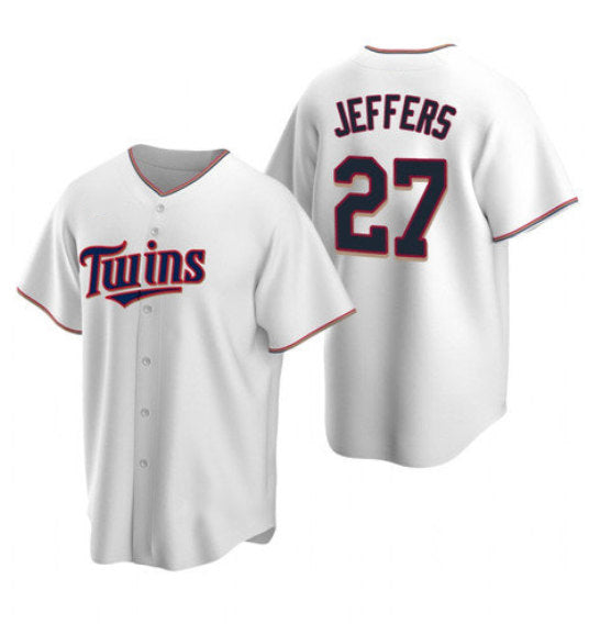 Boles  Minnesota Twins #27 Ryan Jeffers White  Cool Base Stitched Jersey
