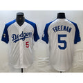 Boles Los Angeles Dodgers #5 Freddie Freeman Number White Blue  Fashion Stitched Cool Base Limited Jerseys