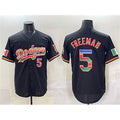 Boles Los Angeles Dodgers #5 Freddie Freeman Black  Mexico Cool Base Stitched Jersey