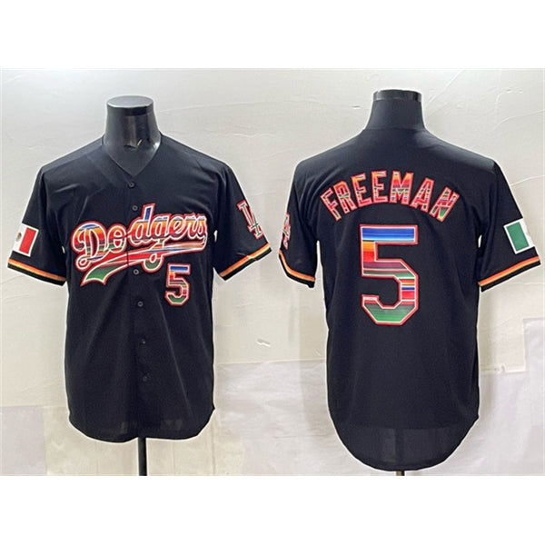 Boles Los Angeles Dodgers #5 Freddie Freeman Black  Mexico Cool Base Stitched Jersey