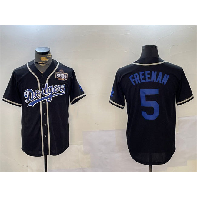 Boles Los Angeles Dodgers #5 Freddie Freeman Black  2024 World Series Cool Base Stitched Jerseys