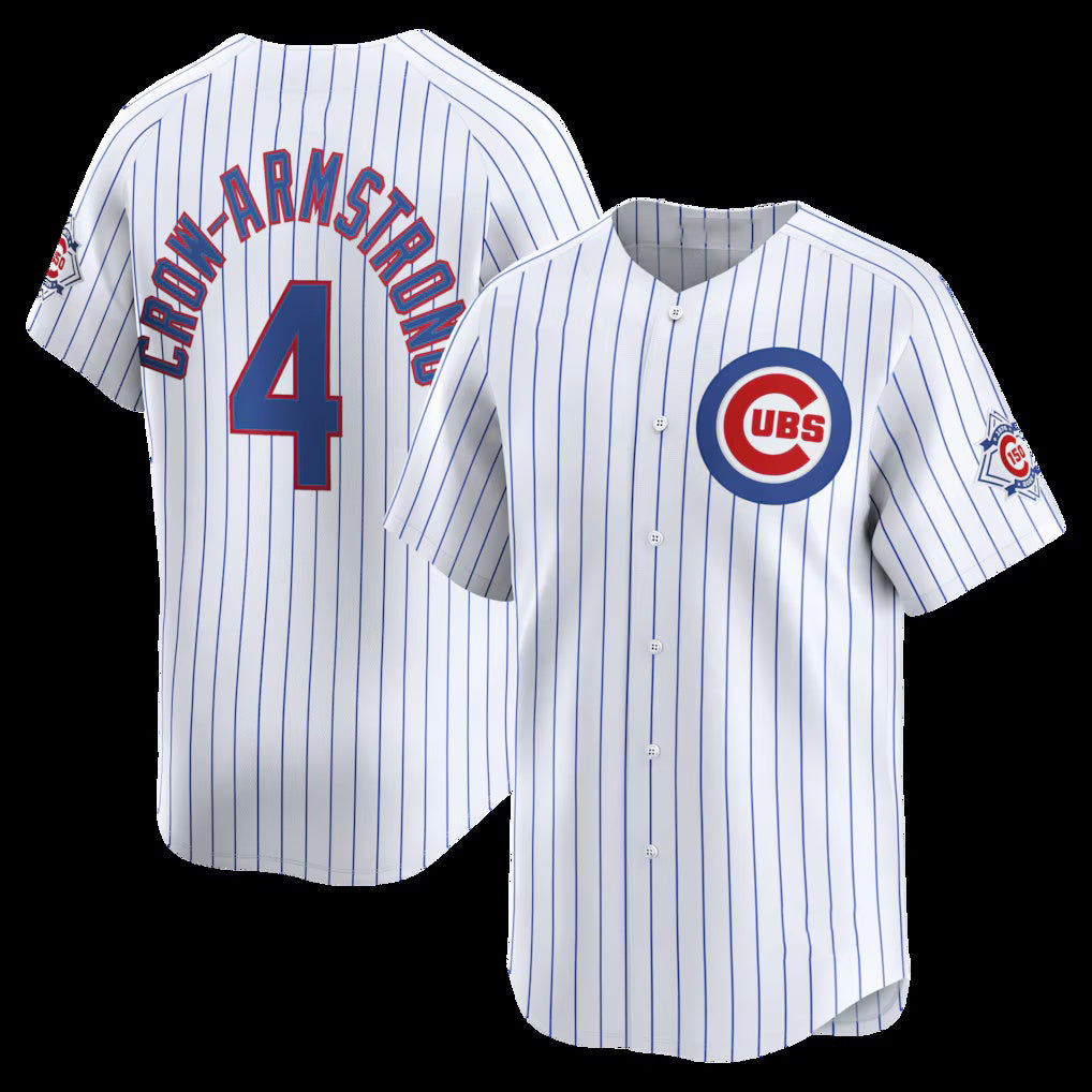 Boles  Chicago Cubs #4 Pete Crow-Armstrong White  150th Anniversary Limited Jersey