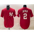 Boles  New York Yankees #2 Derek Jeter Red  Fashion Cool Base Jersey