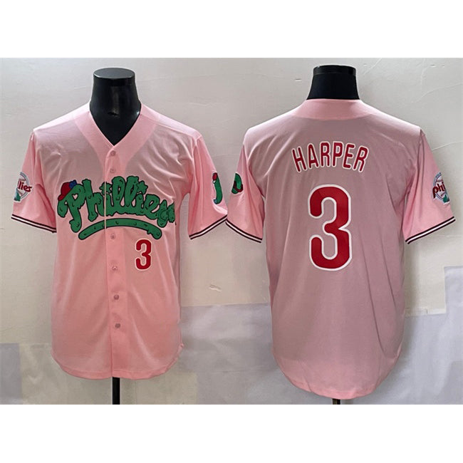 Boles  Philadelphia Phillies #3 Bryce Harper Pink  Phanatic Limited Stitched Jersey