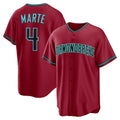 Boles  Arizona Diamondbacks #4 Ketel Marte Red  Alternate 2 Replica Jersey