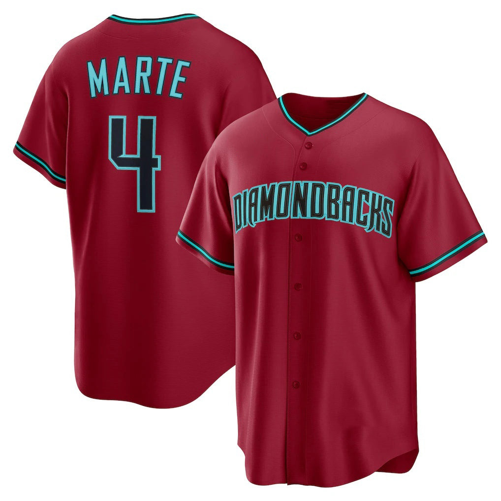 Boles  Arizona Diamondbacks #4 Ketel Marte Red  Alternate 2 Replica Jersey