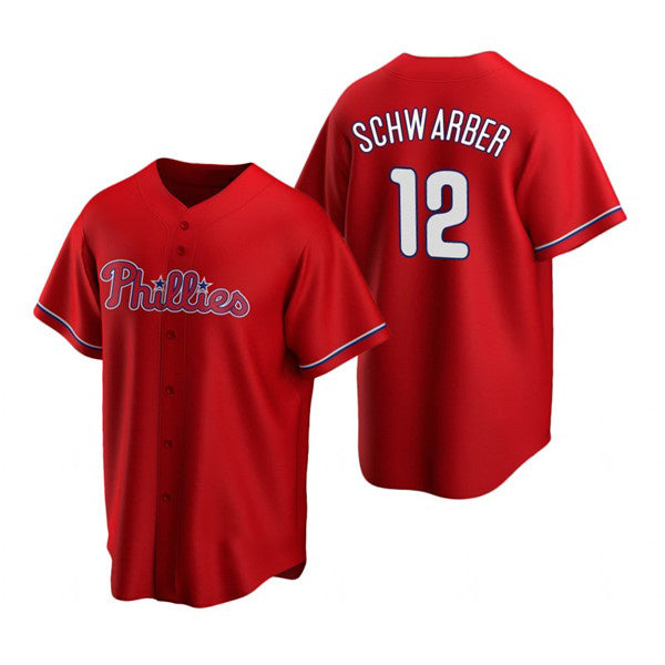 Boles  Philadelphia Phillies #12 Kyle Schwarber Red  Cool Base Stitched Jersey
