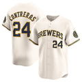 Boles    Milwaukee Brewers #24 William Contreras Cream  Home Limited Player Jersey