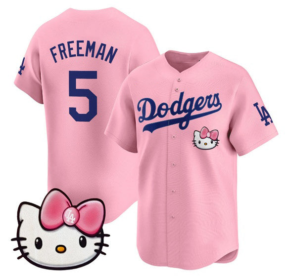 Boles Los Angeles Dodgers #5 Freddie Freeman Pink  2025 Hello Kitty Vapor Limited Stitched Jersey