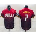 Boles  Philadelphia Phillies #7 Trea Turner Red  2024 City Cool Base Jersey