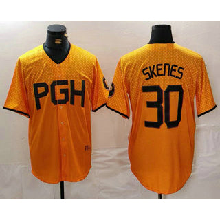 Boles  Pittsburgh Pirates #30 Paul Skenes Yellow  2023 City Connect Stitched Jersey