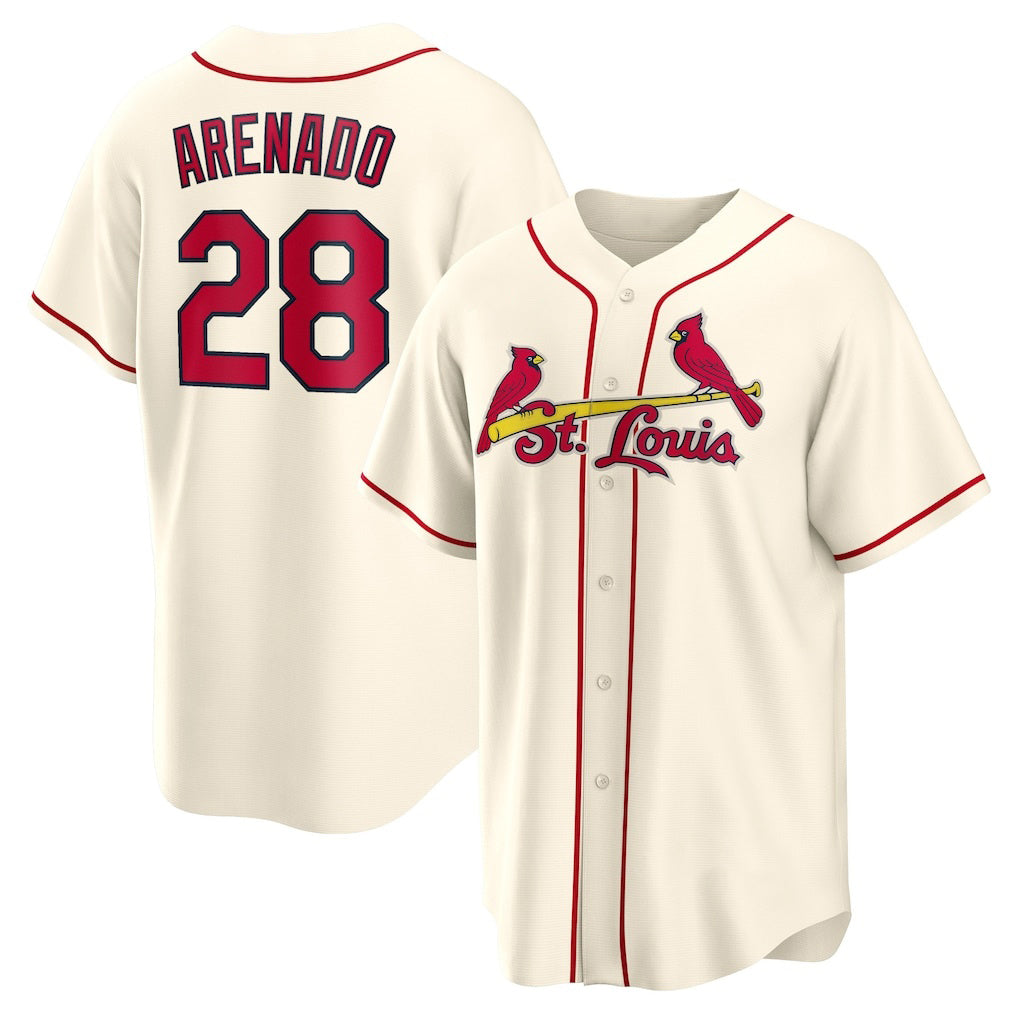 Boles St. Louis Cardinals #28 Nolan Arenado Cream  Alternate 2 Replica Jersey