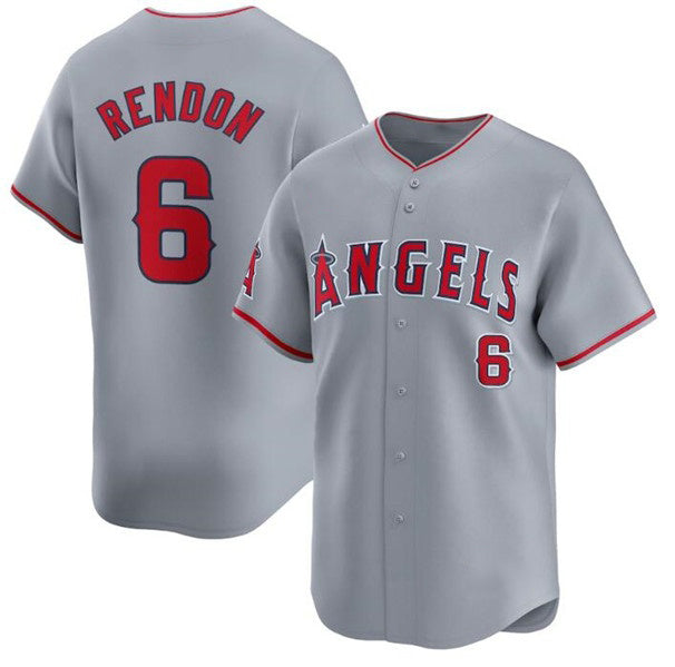 Boles Los Angeles Angels #6 Anthony Rendon Gray  Away Limited Stitched Jersey
