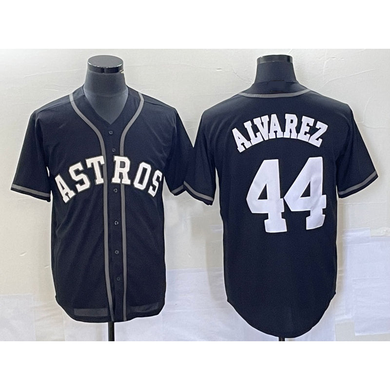 Boles Houston Astros #44 Yordan Alvarez Black  Cool Base Stitched Jersey