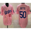 Boles Los Angeles Dodgers #50 Mookie Betts Pink  2025 Tokyo Series Limited Jersey