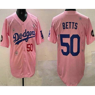 Boles Los Angeles Dodgers #50 Mookie Betts Pink  2025 Tokyo Series Limited Jersey