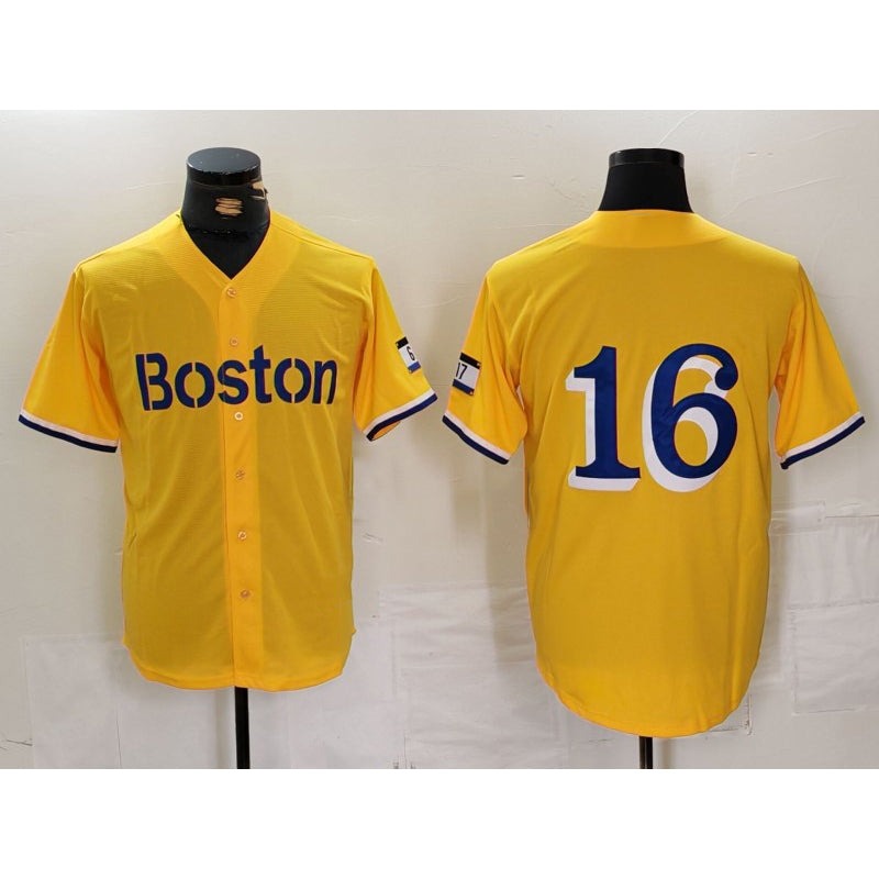 Boles Boston Red Sox #16 Jarren Duran Gold  City Connect Stitched Jersey