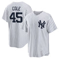 Boles  New York Yankees #45 Gerrit Cole White  Home Replica Player Name Jersey 2