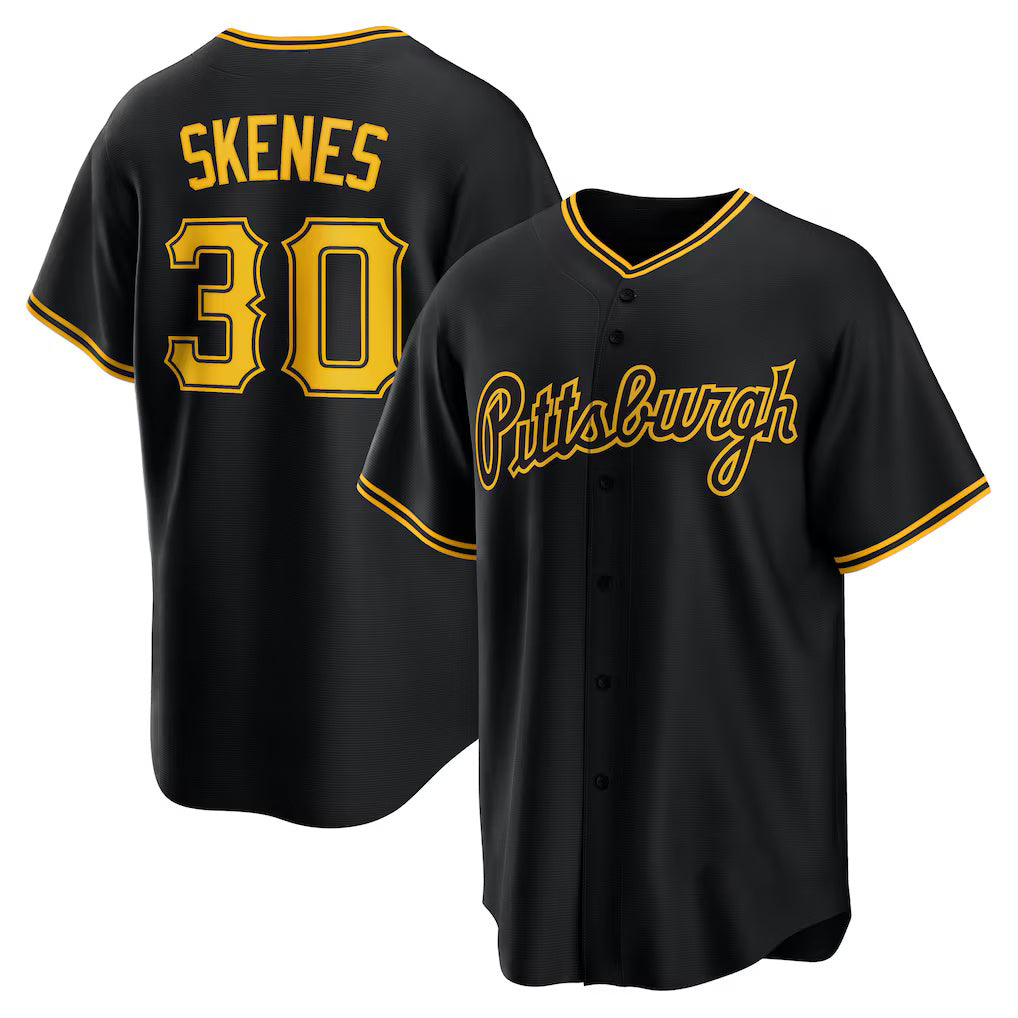 Boles  Pittsburgh Pirates #30 Paul Skenes Black  Alternate 2 Replica Jersey