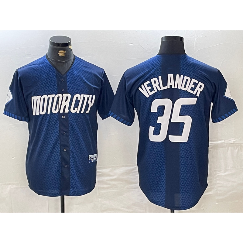 Boles Detroit Tigers #35 Justin Verlander Navy  2024 City Connect Cool Base Limited Stitched Jersey