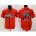Boles Houston Astros #27 Jose Altuve Orange  With Patch Cool Base Stitched Jersey